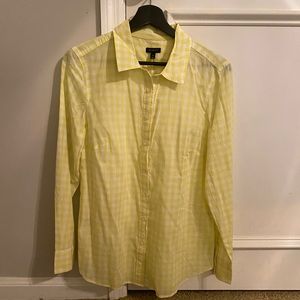 NWT Talbots Yellow Checked Button Down